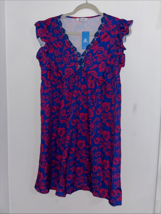 Cupshe Dresses & Skirts - NWT - Cupshe Blue Dress with Red Floral Print